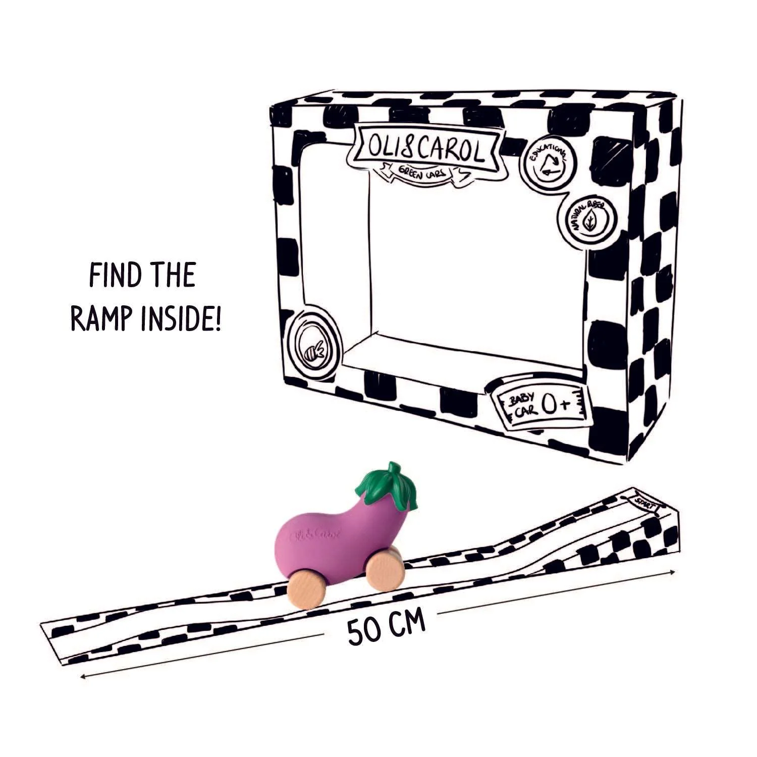 Emma The Eggplant Baby Car Toy - Image 3