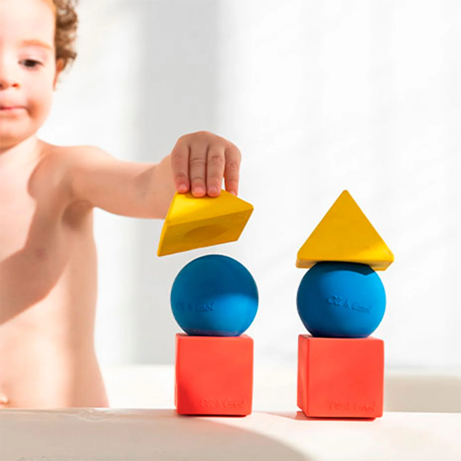 3 Geometric Figures Basic Colors Baby Stacking Toy Blocks - Image 3