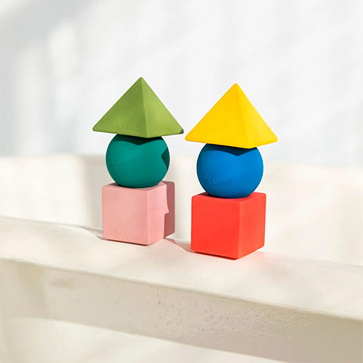 3 Geometric Figures Basic Colors Baby Stacking Toy Blocks - Image 9