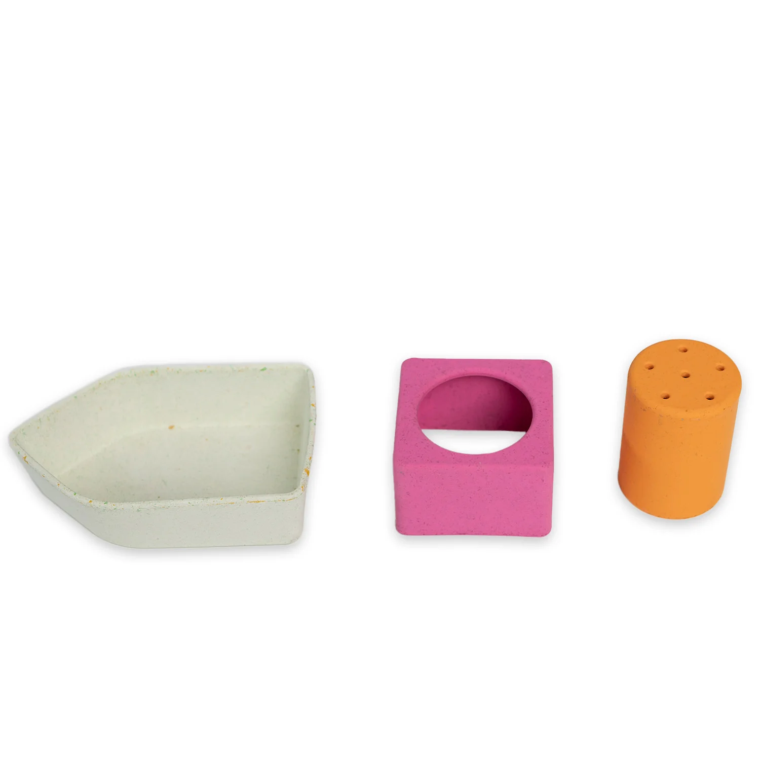 Upcycled Rubber Bath Toy Boat Orange - Image 3